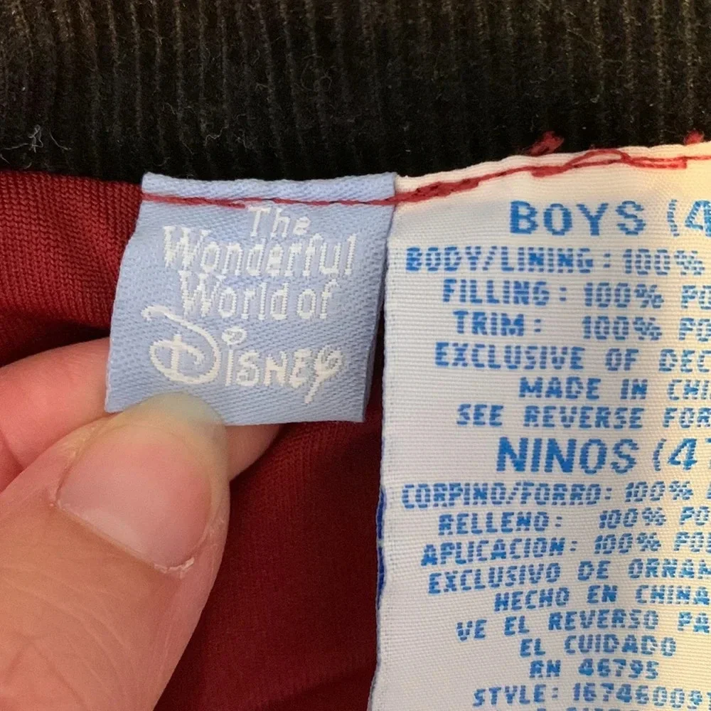 disney Mickey Pluto red burgundy puffer vest corduroy collar sz 4 fair isle prep